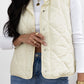 Snap Down Texture Vest Coat with Pockets