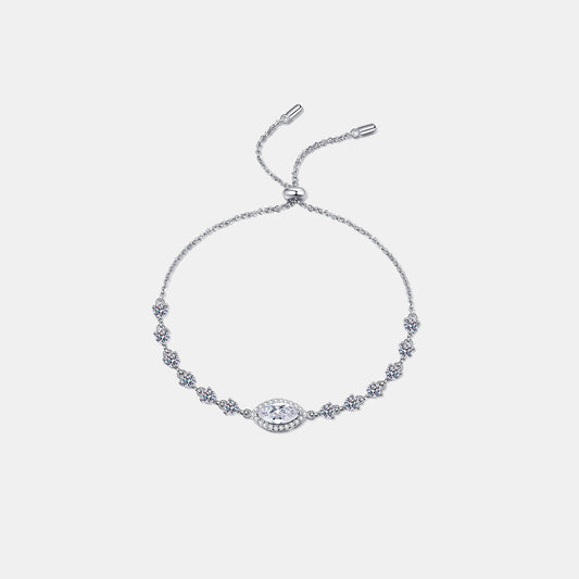 B100 1 Carat Moissanite 925 Sterling Silver Bracelet