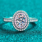 J103 1 Carat Moissanite 925 Sterling Silver Halo Ring