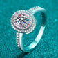 J103 1 Carat Moissanite 925 Sterling Silver Halo Ring