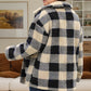 Plus Size Plaid Button Up Long Sleeve Coat