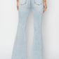 Risen Full Size High Rise Front Patch Pocket Flare Jeans