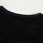 Pearl Detail Velvet V-Neck Long Sleeve Bodysuit