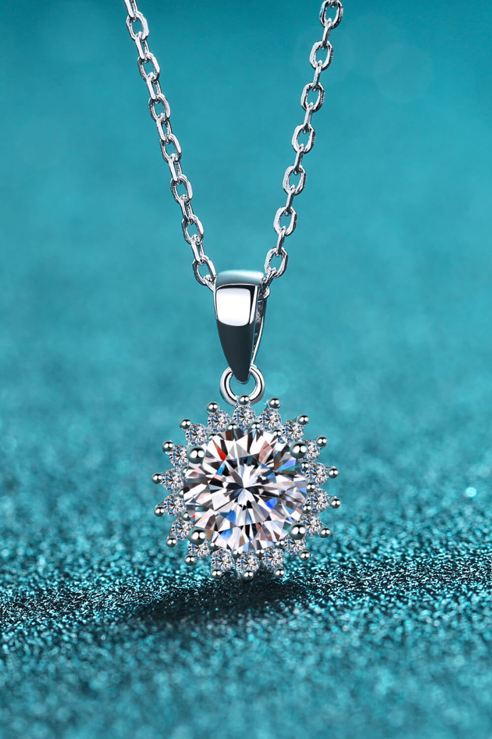 N110 925 Sterling Silver Moissanite Pendant Necklace