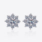 E103 1 Carat Moissanite 925 Sterling Silver Flower Earrings