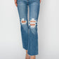 RISEN High Rise Distressed Ankle Jeans