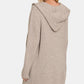 Zenana Hooded Open Front Sweater Cardigan