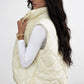 Snap Down Texture Vest Coat with Pockets