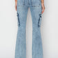 RISEN Full Size High Rise Cargo Flare Jeans