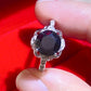 2 Carat Black Moissanite Floral Ring