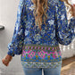 Devine Bohemian Tie Neck Lantern Sleeve Blouse