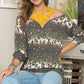 Celeste Full Size Leopard Long Sleeve T-Shirt with Braided Strap