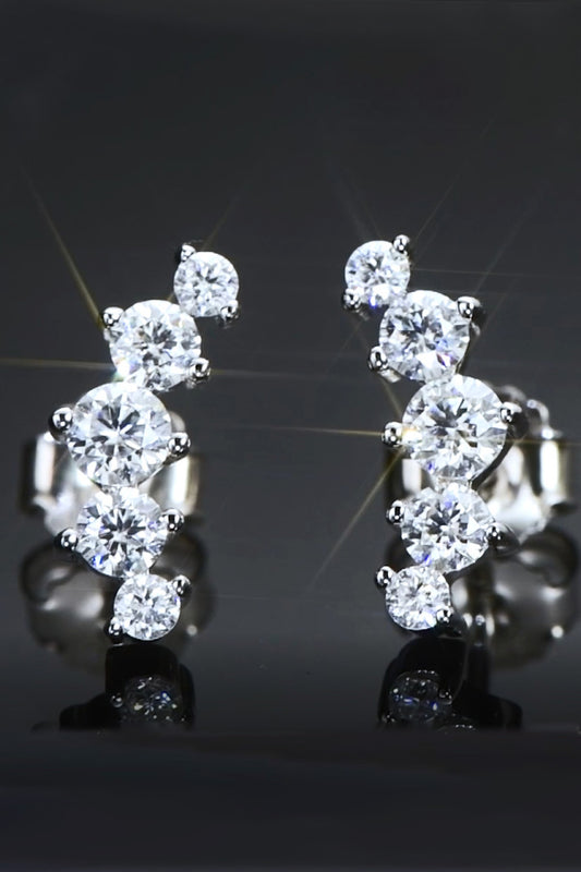 E100 All You Need Moissanite Platinum-Plated Earrings