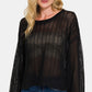 Zenana Hollow Out Long Sleeve Knit Cover Up