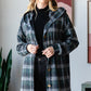 Heimish Plaid Button Down Long Sleeve Hooded Cardigan