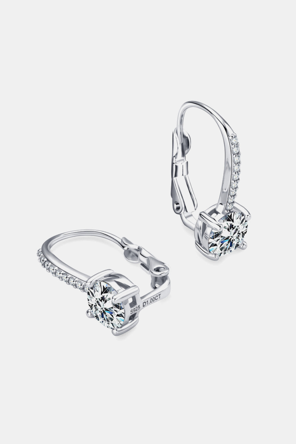 E110 2 Carat Moissanite 925 Sterling Silver Earrings