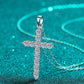 N114 Moissanite Cross Pendant Chain Necklace