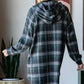 Heimish Plaid Button Down Long Sleeve Hooded Cardigan