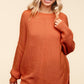 Haptics Full Size Side Slit Texture Asymmetric Sweater