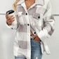 Plaid Dropped Shoulder Long Sleeve Plush Coat