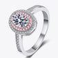 J103 1 Carat Moissanite 925 Sterling Silver Halo Ring