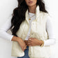 Snap Down Texture Vest Coat with Pockets