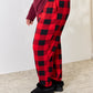 Zenana Full Size Plaid Round Neck Top and Pants Pajama Set