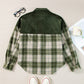 Snap Down Collared Neck Plaid Shacket