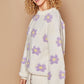 POL Daisy Pattern Drop Shoulder Sweater