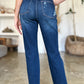 Judy Blue Full Size High Waist Rigid Magic Heavy Destroy Straight Jeans