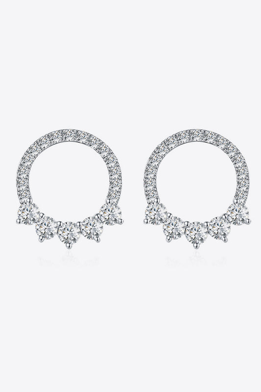 E109 Moissanite Platinum-Plated Earrings