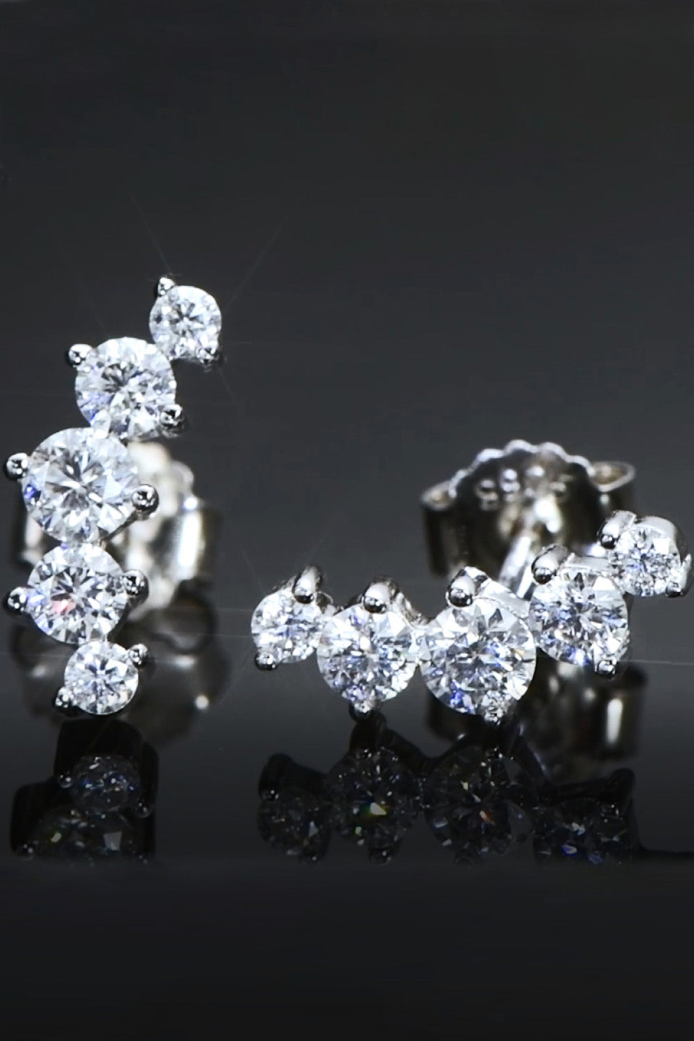 E100 All You Need Moissanite Platinum-Plated Earrings