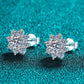 E103 1 Carat Moissanite 925 Sterling Silver Flower Earrings