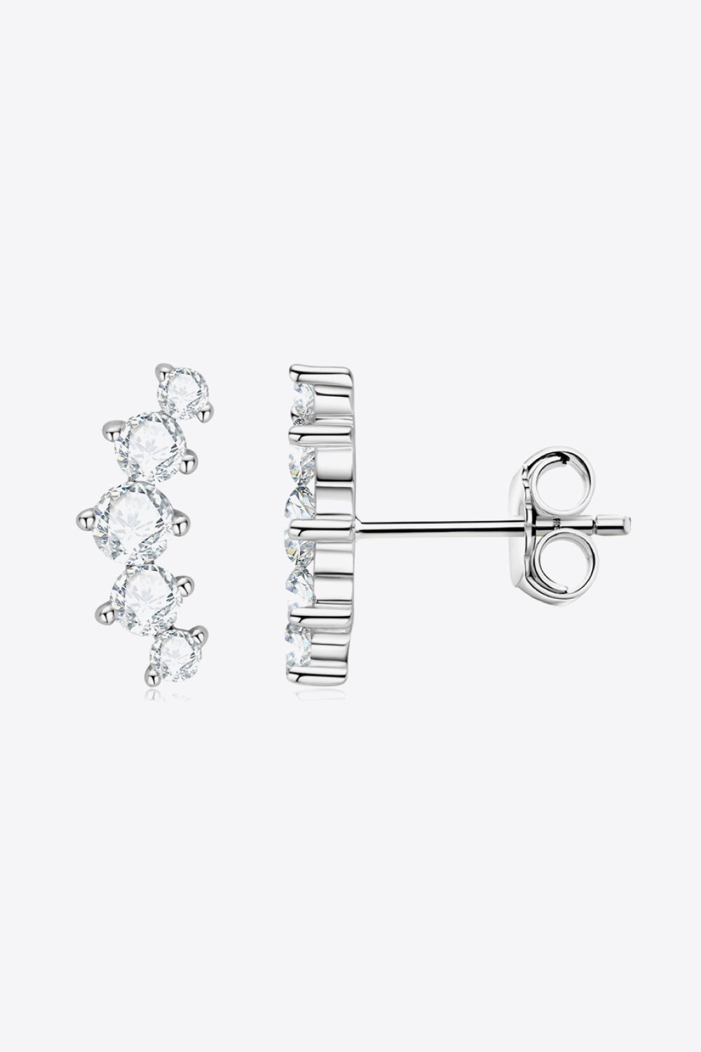 E100 All You Need Moissanite Platinum-Plated Earrings