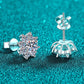 E103 1 Carat Moissanite 925 Sterling Silver Flower Earrings