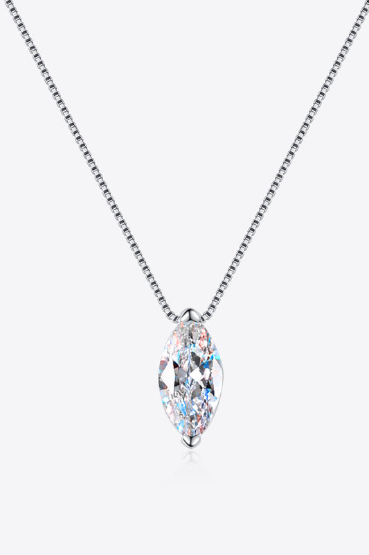 N107 1 Carat Moissanite 925 Sterling Silver Necklace