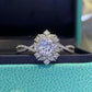 J100 Floral 2 Carat Moissanite Crisscross Ring