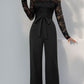 Perfee Lace Round Neck Long Sleeve Jumpsuit