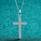 N113 Adored 925 Sterling Silver Cross Moissanite Necklace