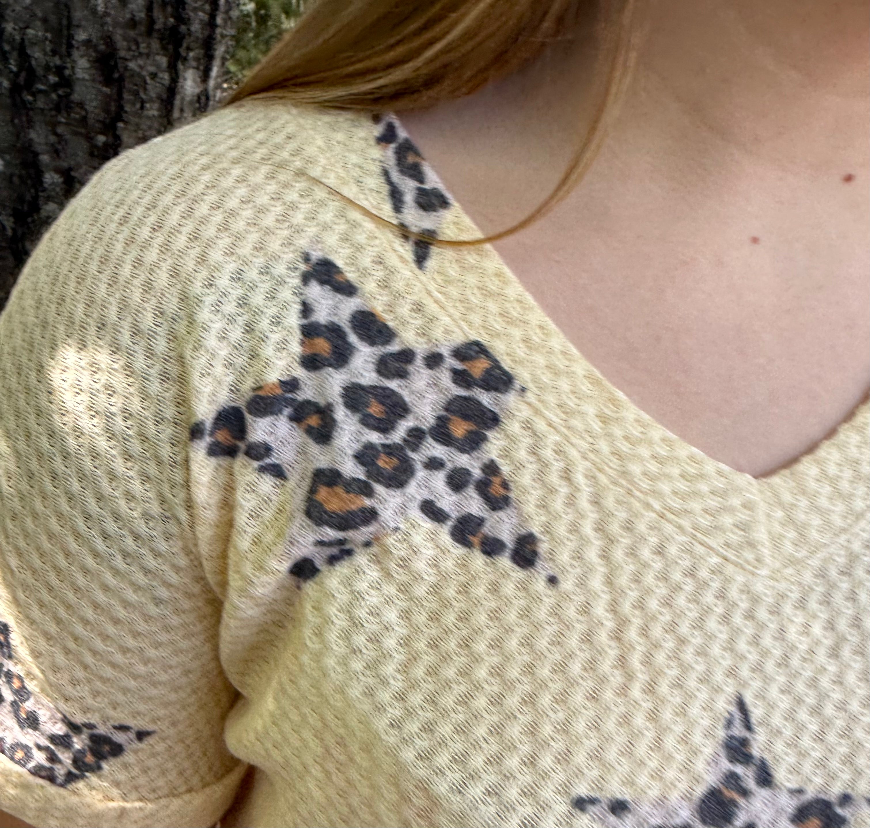 Hailey & Co Yellow waffle top