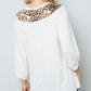 Celeste Full Size Leopard Contrast Balloon Sleeve Top