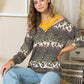 Celeste Full Size Leopard Long Sleeve T-Shirt with Braided Strap