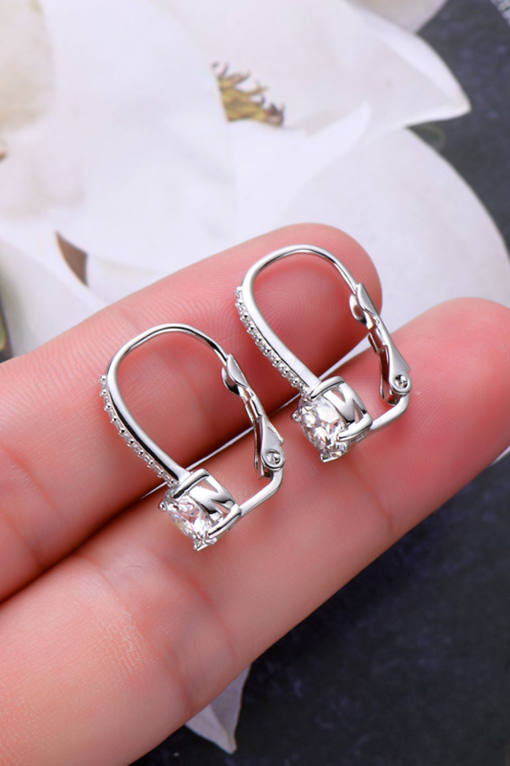 E110 2 Carat Moissanite 925 Sterling Silver Earrings