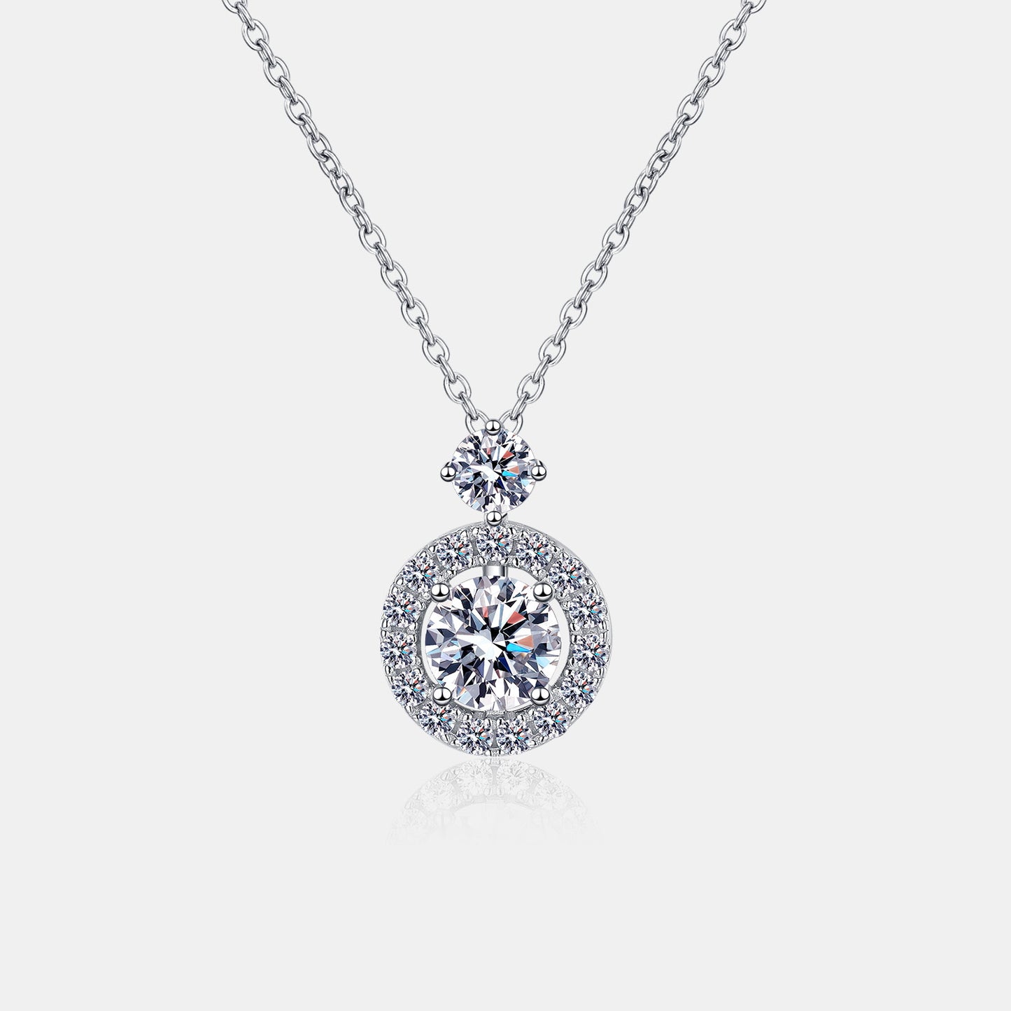 N100 1 Carat Moissanite 925 Sterling Silver Necklace