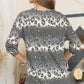 Celeste Full Size Leopard Long Sleeve T-Shirt with Braided Strap