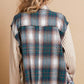 POL Plaid Contrast Button Down Shacket