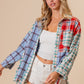 BiBi Color Block Plaid Button Down Shirt