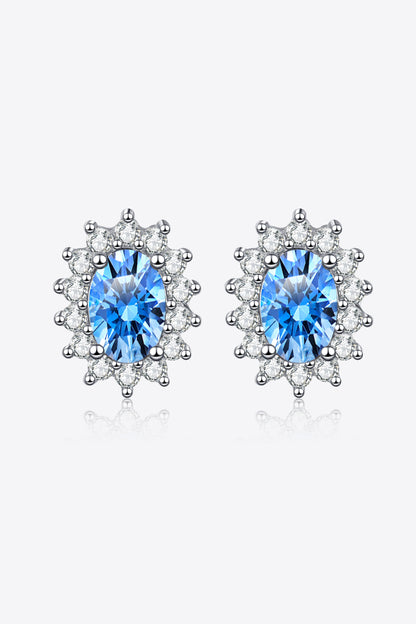 E111 1 Carat Moissanite 925 Sterling Silver Stud Earrings