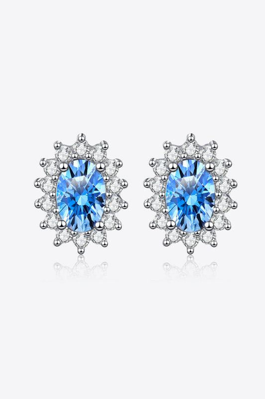 E111 1 Carat Moissanite 925 Sterling Silver Stud Earrings