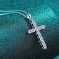 N113 Adored 925 Sterling Silver Cross Moissanite Necklace